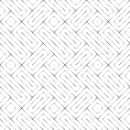 Seamless pattern. Stylish linear abstract background. Simple original texture with repeating geometrical shapes, thin lines, linear rectangles, rhombus. のイラスト素材