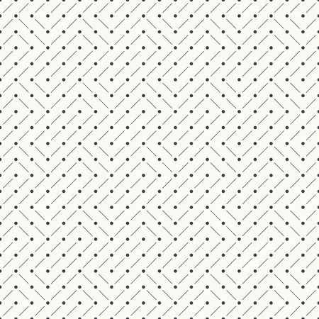 Seamless pattern. Abstract linear geometrical background. Modern stylish texture with repeating thin dashed lines, rectangles, dots. Vector element of graphical designのイラスト素材