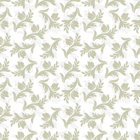 Vector seamless pattern. Luxury foliage texture of Baroque style. Pattern can be used as a background, wallpaper or an element of decorationのイラスト素材