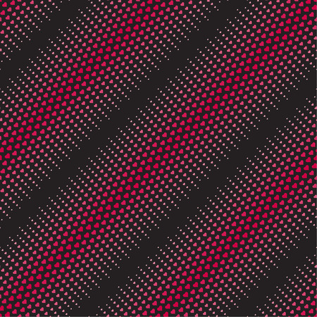 Seamless pattern. Stylish halftone texture with repeating hearts of the different size. St. Valentine's day background. Vector element of graphical designのイラスト素材