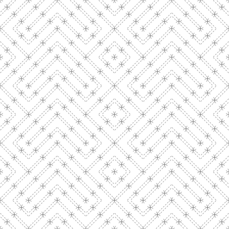 Seamless pattern. Abstract geometrical background. Modern stylish texture with thin dashed lines. Regularly repeating rhombuses, zigzags. Vector element of graphical designのイラスト素材