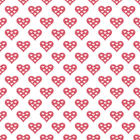 Seamless pattern. Stylish elegant texture with repeating hearts. St Valentine's day background....