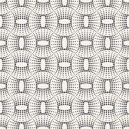 Seamless pattern. Modern art deco stylish texture. Regularly repeating lace ornament. Abstract small dotted swirl background. Vector element of graphical designのイラスト素材