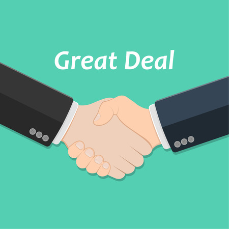 Partner handshake. Business agreement concept. Successful and profitable cooperation. Symbol of the great deal. Business design elementのイラスト素材