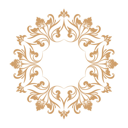 Circular baroque pattern. Round floral ornament. Vector element of graphic designのイラスト素材