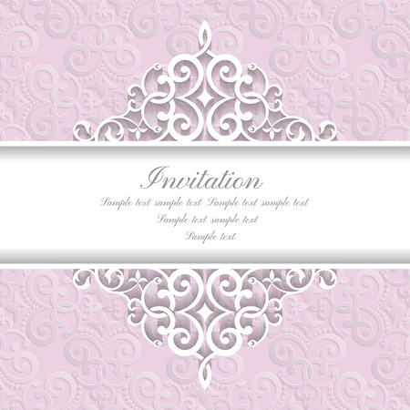 Baroque ornate frame with place for text. Stylish invitation card. Elegant greeting card. Vector element of graphic designのイラスト素材