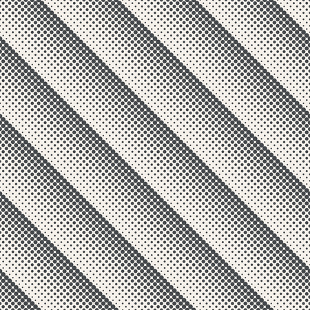 Vector seamless pattern. Modern diagonal texture. Repeating grid with dots and dotted lines of the increasing and decreasing size. Gradation from bigger to smaller. Halftone effect.のイラスト素材