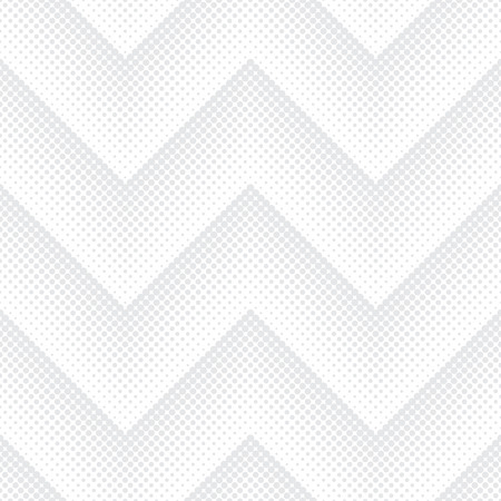 Vector seamless pattern in the form of waves. Infinitely repeating gray white elegant texture consisting of dots of the different size which form geometrical zigzag shapes with halftone effect.のイラスト素材