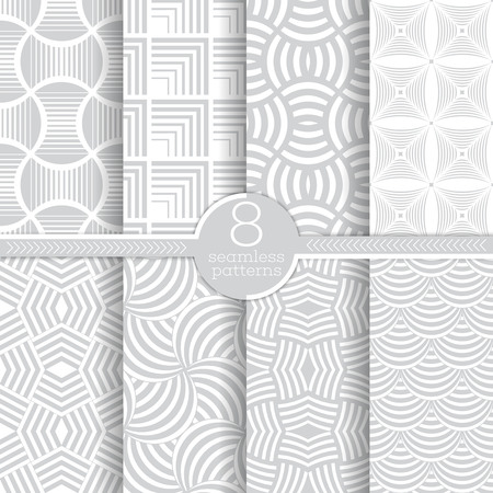 Set of vector seamless patterns. Stylish modern geometric textures. Seamless backgrounds with repetition of geometrical shapes. Rhombus, scale, corner.のイラスト素材