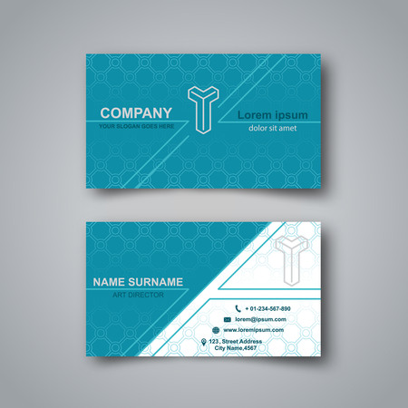 Template of the empty business card on a gray background.のイラスト素材