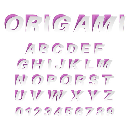 Paper cut-out alphabet and figures.のイラスト素材