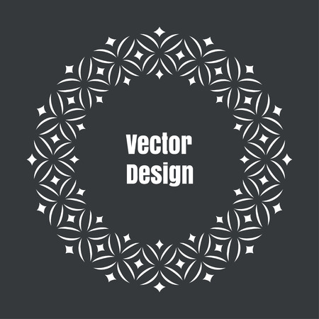 Simple circle frame. Greeting cards, Wedding invitations, Monogram, logo, template, labels, badges. Circular ornament. Round seamless frame with place for the textのイラスト素材