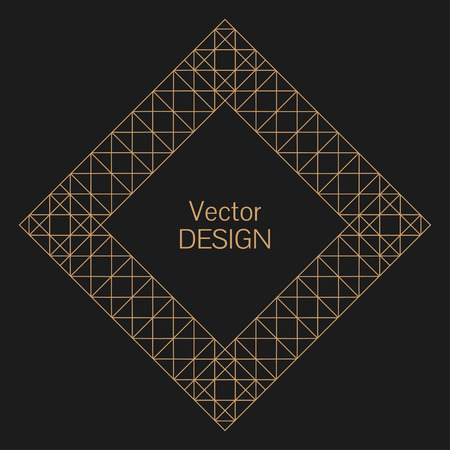 Simple rhombus frame design on black background.のイラスト素材