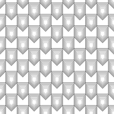 Seamless pattern. Abstract geometrical background. Modern stylish texture. Regularly repeating linear polygonal shapes. Thin line. Outline. Vector element of graphical designのイラスト素材