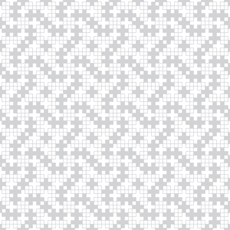 Vector seamless pattern. Modern simple geometrical texture. Regularly repeating small squares, crosses. Abstract textured background.のイラスト素材