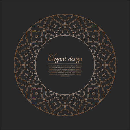 Monogram line vintage frame. Greeting cards. Wedding invitations. Retro style. Vector logo template, labels and badges. Circular ornament. Round seamless frame.のイラスト素材