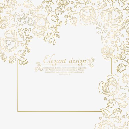 Baroque ornate frame with place for text. Stylish invitation card. Elegant greeting card. Vector element of graphic designのイラスト素材
