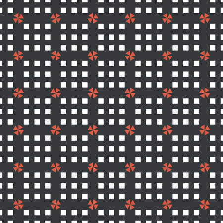 Seamless pattern. Repeating modern geometrical texture consisting of crosses, squares. Vector element of graphical designのイラスト素材