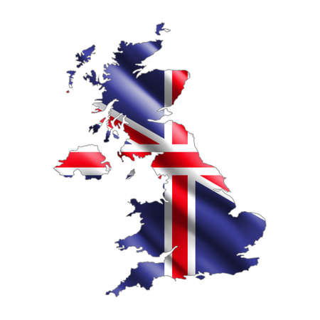 Britain map. Stylized country flag. State territory. 3D. Vector illustration.のイラスト素材