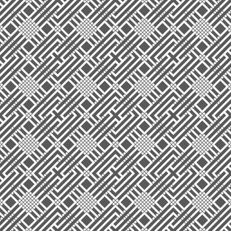 Seamless pattern. Infinitely repeating stylish elegant texture consisting of linear grid, rhombuses, corners. Abstract geometrical textured background. Vector element of graphical designのイラスト素材