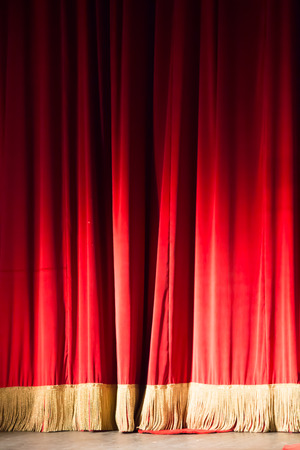 red curtain in a theaterの写真素材