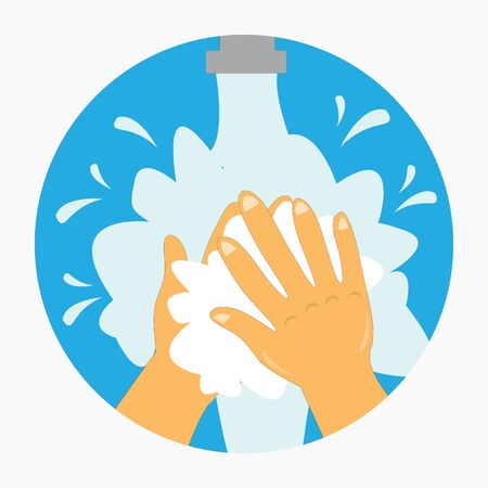 Vector washing hands , covid-19 corona virus. cure corona virus. end of 2019-ncov. don't be afraid of the corona virus conceptのイラスト素材