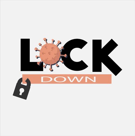 Vector lock down illustration covid-19. cure corona virus. end of 2019-ncov. we fight together of the corona virus concept.のイラスト素材