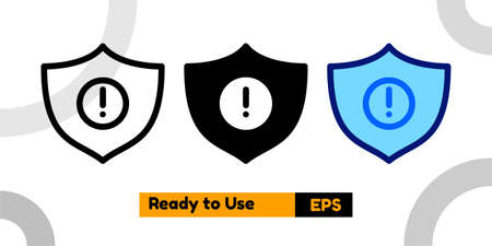 shield icon with three style and isolated sign symbol vector illustration high quality for banner, poster, social media, presentation, and websiteのイラスト素材