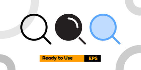 zoom icon with three style for social media, website, and presentationのイラスト素材