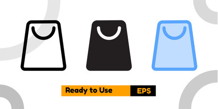 shopping bag icon with three style for social media, website, and presentationのイラスト素材