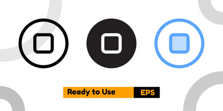 stop button icon with three style for social media, website, and presentationのイラスト素材