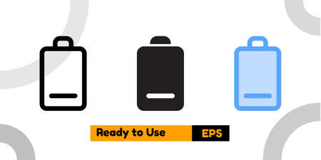 low battery icon with three style for social media, website, and presentationのイラスト素材