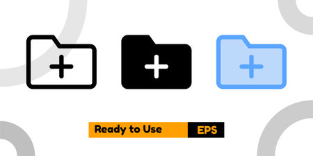 add folder icon with three style for website, social media, and presentationのイラスト素材