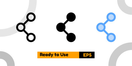 share icon with three style for website, social media, and presentationのイラスト素材