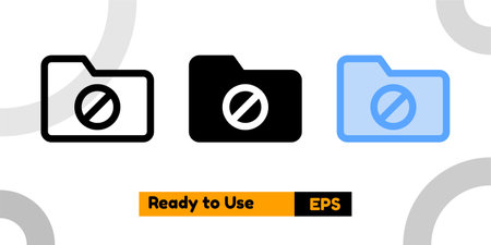 block folder icon with three style for website, social media, and presentationのイラスト素材