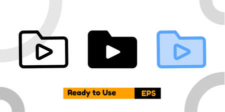 play folder with three style for website, social media, and presentationのイラスト素材