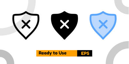 security off icon with three style for website, social media, and presentationのイラスト素材