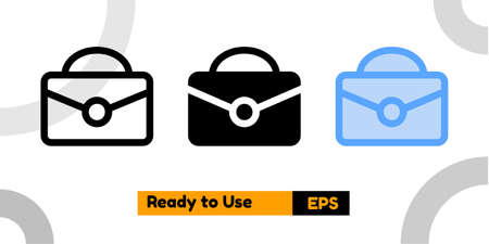 briefcase icon with three style for website, social media, and presentationのイラスト素材