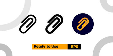 attachment icon with three style for poster, social media, and presentationのイラスト素材
