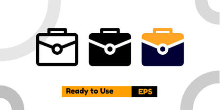 briefcase icon with three style for poster, social media, and presentationのイラスト素材