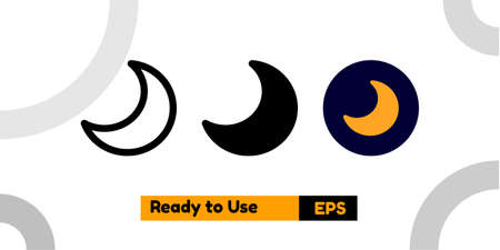 night mode icon with three style for poster, social media, and presentationのイラスト素材