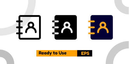 contact icon with three style for poster, social media, and presentationのイラスト素材