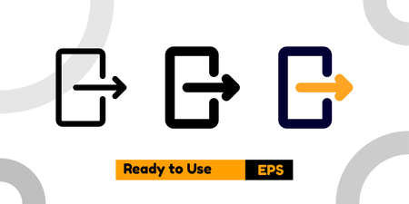 log out icon with three style for poster, social media, and presentationのイラスト素材