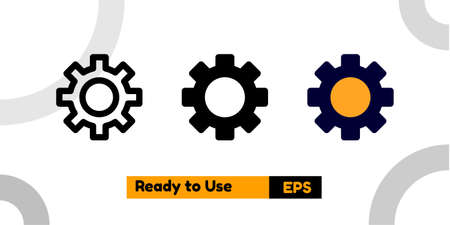 setting icon with three style for poster, social media, and presentationのイラスト素材