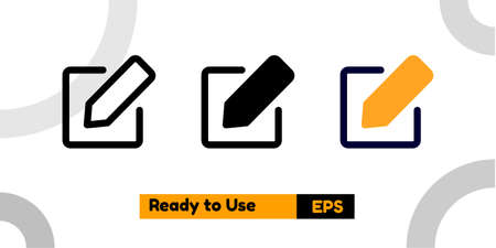 edit icon with three style for poster, social media, and presentationのイラスト素材