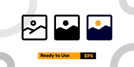 gallery icon with three style for poster, social media, and presentationのイラスト素材