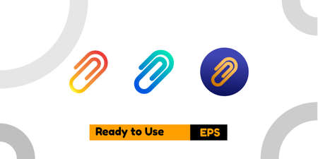 attachment icon with three style gradient for poster, social media, and presentationのイラスト素材