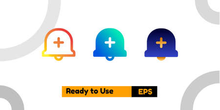 notification icon with three style gradient for poster, social media, and presentationのイラスト素材