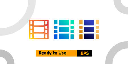 multimedia icon with three style gradient for poster, social media, and presentationのイラスト素材