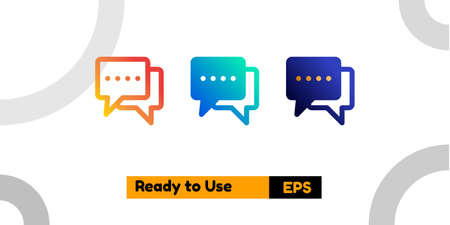 conversation icon with three style gradient for poster, social media, and presentationのイラスト素材